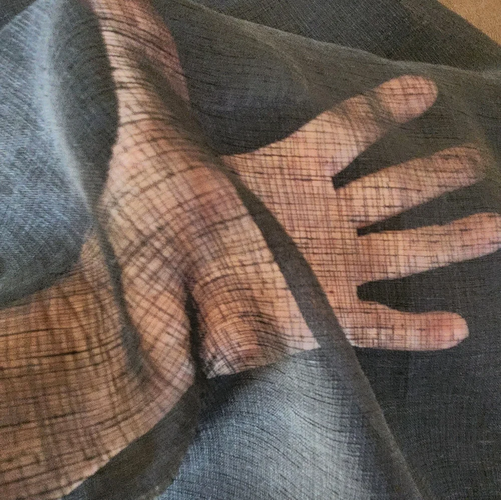 Sheer Black Polyester Curtain Panels